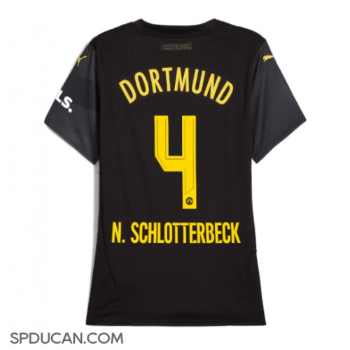 Zenski Nogometni Dres Borussia Dortmund Nico Schlotterbeck #4 Gostujuci 2024-25 Kratak Rukav